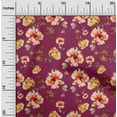 thumbnail image 1 of oneOone Viscose Jersey Burgundy Fabric Flower & Leaves Watercolor Diy Clothing Quilting Fabric Print Fabric By Yard 60 Inch Wide, 1 of 5
