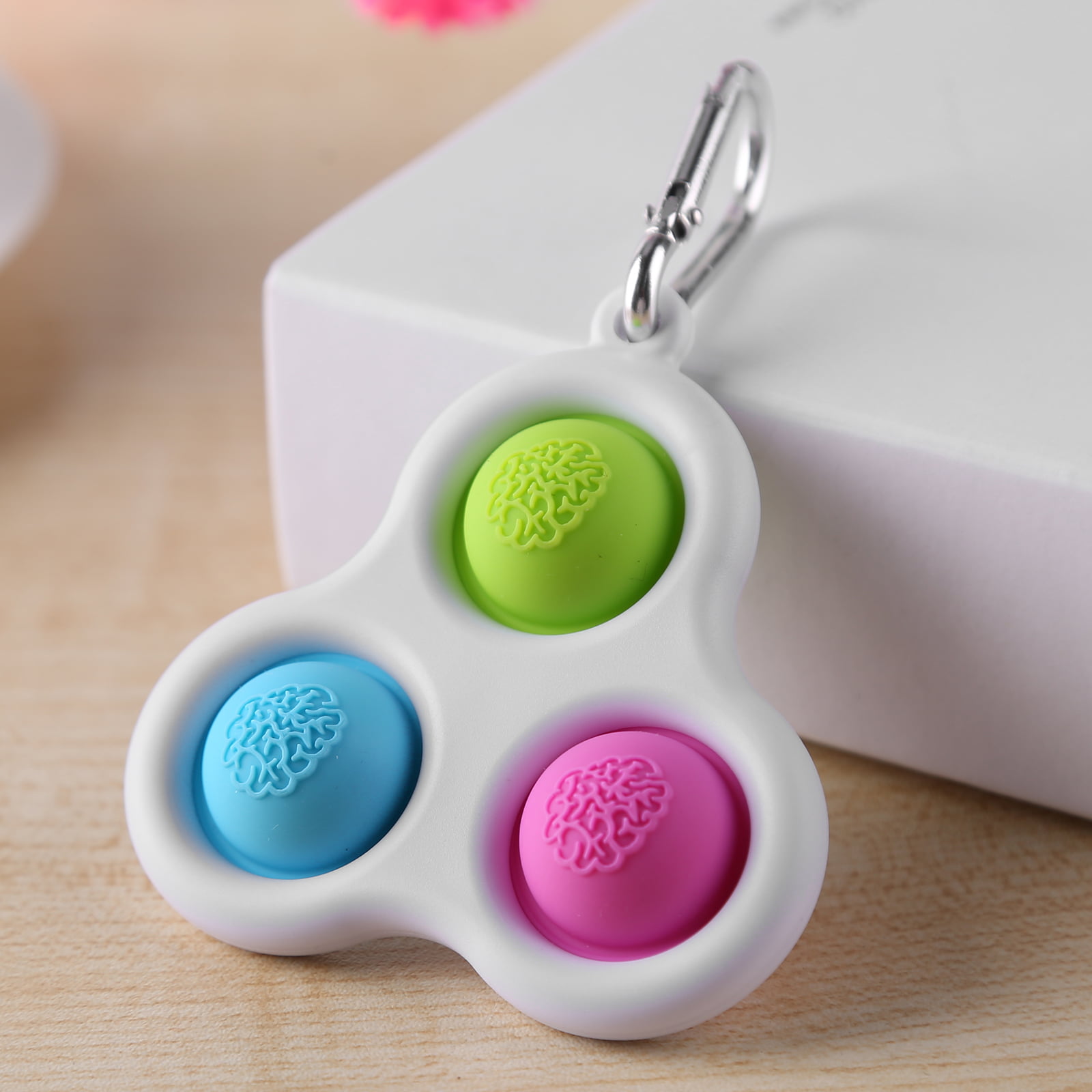 F Taymey 2PCS 2021 Mini Simple dimple Keychain Fidget Toy Simple Dimple Sensory Fidget Toys Mini Stress Reliever Hand Toys Keychain Toy Anxiety Stress Relief Office Desk Toys for Kids Adults 