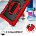 thumbnail image 2 of TJS for iPad 10th (2022) 10.9 Inch Case with Pencil Holder, Rotatable Hand Strap Kickstand Hybrid Heavy Duty Shockproof Protective Case (Red), 2 of 6