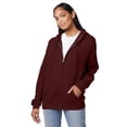 thumbnail image 4 of Sudadera con capucha Hanes Full-Zip Eco-Smart para hombre, color granate, talla L, 4 of 6