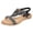 3Black, variant on Mostsola Beach Sandals for Women Open Toe Flats Slip on Bohemian Elastic Ankle Strap Sandals