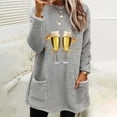 thumbnail image 1 of Liquidation à Moins de 6! Manteau Chaud Épais à Manches Longues Imprimé Col Rond pour Femmes Sevevn en Liquidation Aujourd'hui Liquidation Gris P, 1 of 4