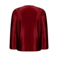 thumbnail image 5 of Women's Satin Silk Draped Cowl Neck Ruched Long Sleeve Tops Dressy Casual Fashion Trendy Comfy Shirt Fall 2026, 5 of 6