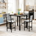 thumbnail image 2 of MIERES Wooden Kitchen Table and Chairs Set for 4, 36 Inch Dining Room Set for 4 with 4 Velvet High Back Support Chairs for Small Spaces, Gray, 2 of 7