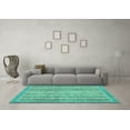 thumbnail image 3 of Ahgly Company Indoor Rectangle Oriental Turquoise Blue Modern Area Rugs, 6' x 9', 3 of 4