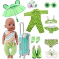 thumbnail image 3 of Ropa de muñeca, pijama, falda verde, accesorios de zapatos, adecuado para muñecas Reborn de 18 pulgadas o 43cm, Juguetes DIY, regalos para niñas, 3 of 4