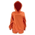 thumbnail image 4 of RKSTN 2 Piece Outfits for Women Fall Solid Color Long Sleeve Hoodies Pullover Tracksuit Pullover with Drawstring Sports Shorts, 4 of 8