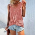 thumbnail image 2 of fatyb Tank Tops for Women Twist-Front Sleeveless T Shirts Loose Crewneck Summer Womens Casual Blouses, 2 of 6