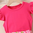 thumbnail image 4 of Conjunto de sudadera Gibobby para Niñas top sólido sin mangas con volantes pantalones cortos Siripe Rosa caliente 5-6 Años, 4 of 5