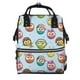 thumbnail image 1 of Fotbe Cute Cartoon Owls 3 Mochila Maternidad - Lona de Sarga Impermeable, Mochila de Pañales de Gran Capacidad con Múltiples Bolsillos y Correas Ajustables, 1 of 6