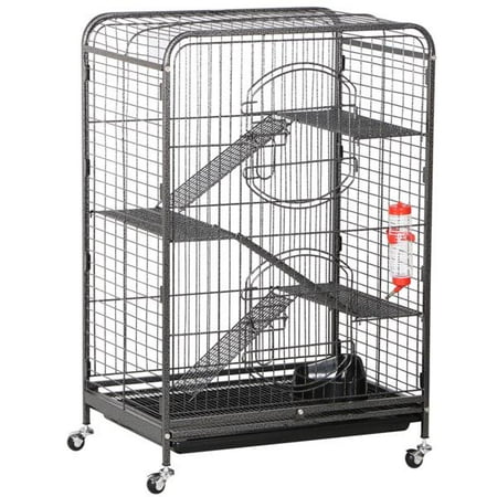 - Yaheetech 37'' Metal Ferret Black Cage w/ Feeder and Wheels