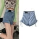 thumbnail image 3 of Pantalones cortos de cintura alta para mujer NikouMX verano con cordón lateral, 3 of 8