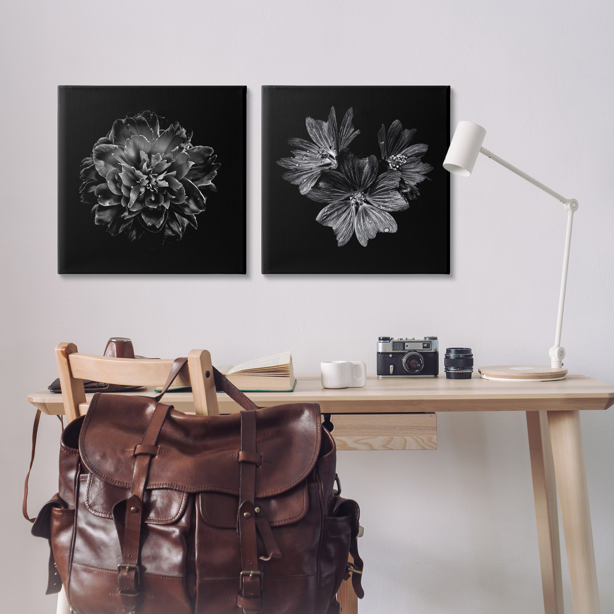 Stupell Industries Blossoms with Water Droplets Animals Painting Wrapped Canvas Art Print Wall Art, 24 x 24, Set of 2
