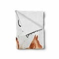 thumbnail image 2 of Coffee Art Soft Flannel Fleece Throw Blanket, Cunning Animal and Human Nature Character Theme Coffee Espresso, Cozy Plush for Indoor and Outdoor Use, 70" x 90", Burnt Sienna Black White, by Ambesonne, 2 of 6