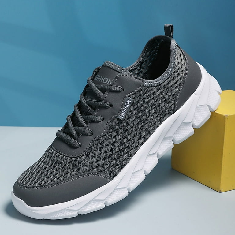 Baskets Montantes Homme SANNAX - Running Sport Confortables Mesh Gris