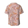 thumbnail image 2 of Xecao offers the Beautiful Fox for Men's Casual Short-sleeved Shirt, a button-up collared shirt with a pocket, perfect for beach vacations and yacht travel in the Large size., 2 of 7