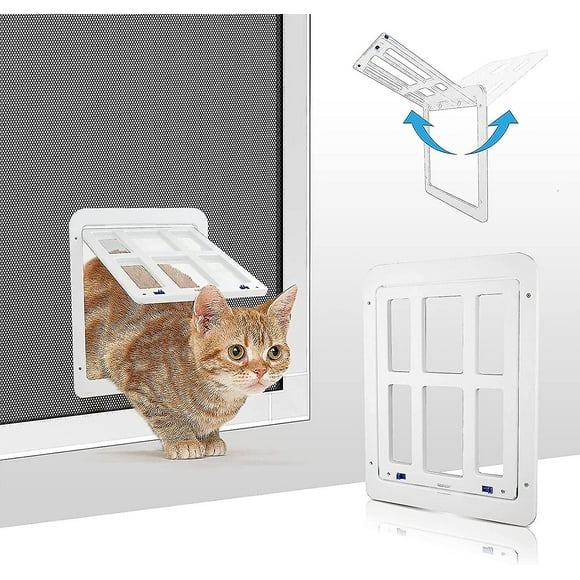 Cat Flap Fly Screen Automatic Closure Dog Flap Fly Screen Balcony Door With Cat Flap Pet Flap 31.5 X 25 Cm