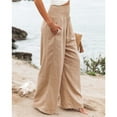 thumbnail image 2 of SMZ Women's Casual Loose Wide Leg Pants Cozy Comfy High Waisted Pants Athletic Yoga Lounge Elastic Waist Pants with Pockets, 2 of 5