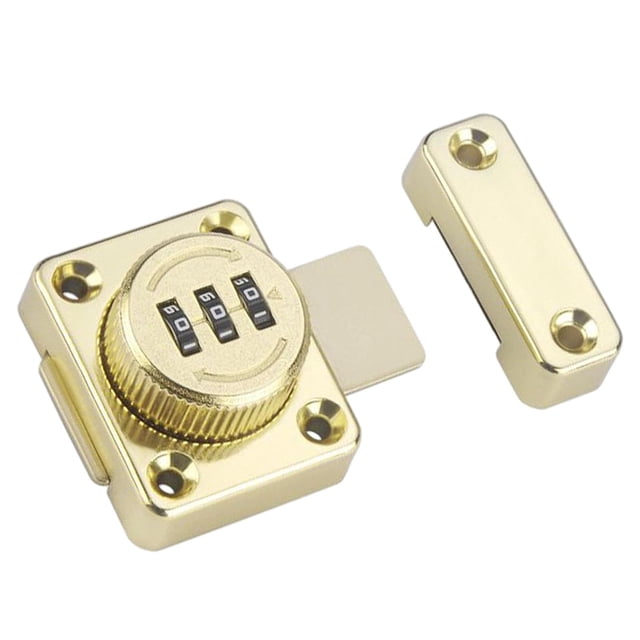 Cerradura de combinación de seguridad para puerta, pestillo deslizante, cerradura de gabinete, contraseña, cerrojo giratorio, sin llave Dorado