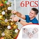 thumbnail image 3 of 6-Piece 6cm Transparent Painted Gold Glitter Ribbon Christmas Ornaments Set, 3 of 6