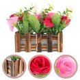 thumbnail image 3 of EeaseMX Plantas de flores artificiales, simulación de bonsái con valla de madera, decoración del hogar, 3 of 8
