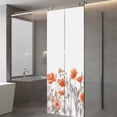 thumbnail image 4 of Orange Spring Floral Window Privacy Film, Watercolor Summer Botanical Static Cling UV Sun Blocking Tint Film Heat Control Windows Films for Bedroom Bathroom, Window Stickers 23.6"x59", 4 of 8