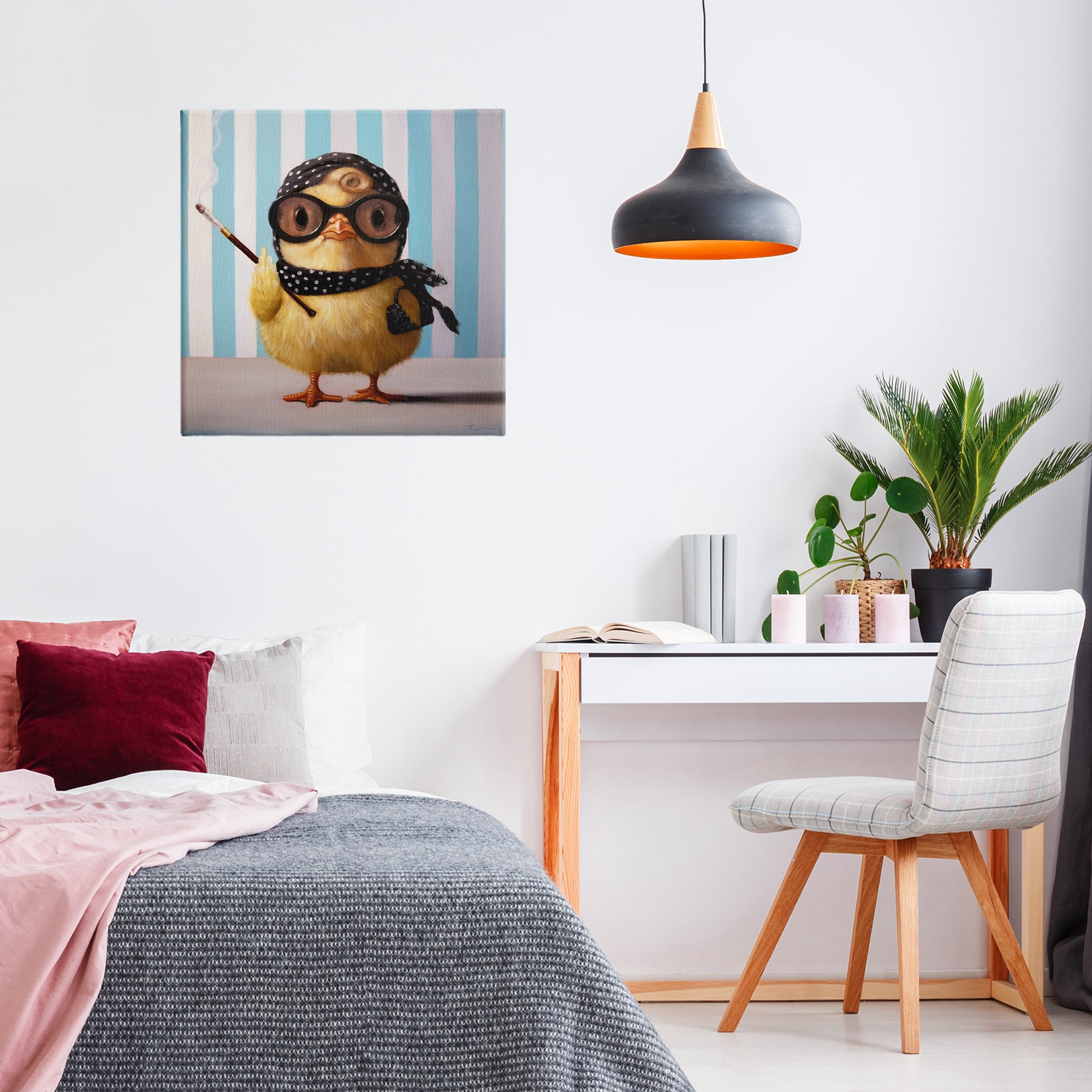 Stupell Industries Audrey Henburn Famous Chick Canvas Wall Art, design by Lucia Heffernan