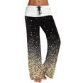 thumbnail image 1 of Pantalones holgados mujer Gibobby Pantalones de yoga sueltos con estampado Cintura elástica Tira de bolsillo Cintura alta Dorado XL, 1 of 5