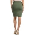 thumbnail image 2 of Fishers Finery Women's Ecofabric Ponte Pull On Stretch Above Knee Classic Pencil Skirt - Comfortable Everyday Skirt (Olive, M), 2 of 5