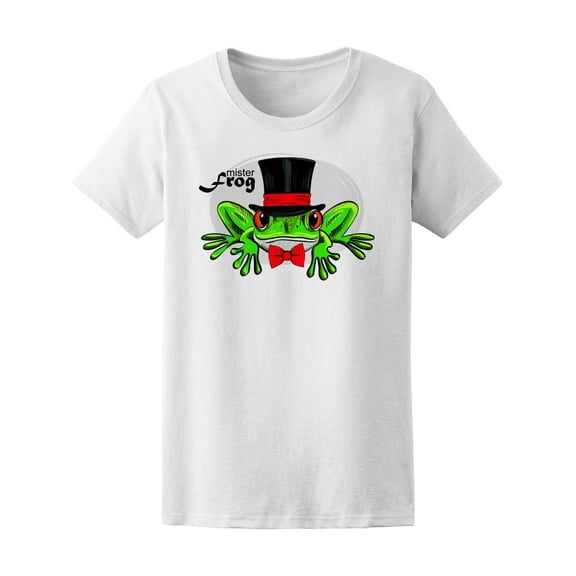 Green Frog With Hat And Bow T-Shirt Women -Image by Shutterstock, Female XX-Large