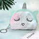 thumbnail image 1 of Lindo monedero de dibujos animados en forma de semicírculo con unicornio bordado, lindo monedero de peluche teñido anudado entrecerrado, 1 of 6