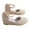 Beige, variant on Wedges for Women Dressy Soft Leather Peep Toe Women’s Wedge Sandals Casual Summer Slip on Espadrilles Dress Shoes