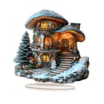 thumbnail image 3 of Decoración navideña plana 2D de casa , miniatura de pueblo navideño, accesorio fotográfico tradicional en acrílico para oficina, tienda,, 3 of 9