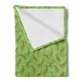 thumbnail image 2 of Jazz Music Soft Flannel Fleece Throw Blanket, Hand Drawn Style Saxophone Instruments on Green Background Orchestra, Cozy Plush for Indoor and Outdoor Use, 70" x 90", Green Yellow Brown, by Ambesonne, 2 of 5