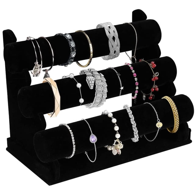 Organizador de Joyas OSPNIEEK de Terciopelo con 3 Niveles para Pulseras