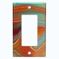 thumbnail image 5 of Metal Light Switch Plate Cover Image of Marble Orange Teal Swirl Galaxy MAR076, 5 of 13