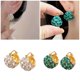 thumbnail image 2 of Trendy Statement Zircon Basket Pendant Earrings Geometric Circular Ear Buckles Wedding Jewelry for Women and Girls Green, 2 of 4