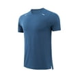 thumbnail image 4 of ohmzyzo Men's Dry Fit Workout T-Shirts Athletic Running Tees Short Sleeve Crew Neck Gym Tops Lightweight Moisture Wicking Outdoor Shirts Blue M, 4 of 4