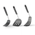 thumbnail image 3 of 3pcs Smarten Ultra Flexible Silicone RubberTurner Spatula, 600ºF Heat-Resistant (Gray/Black), 3 of 9