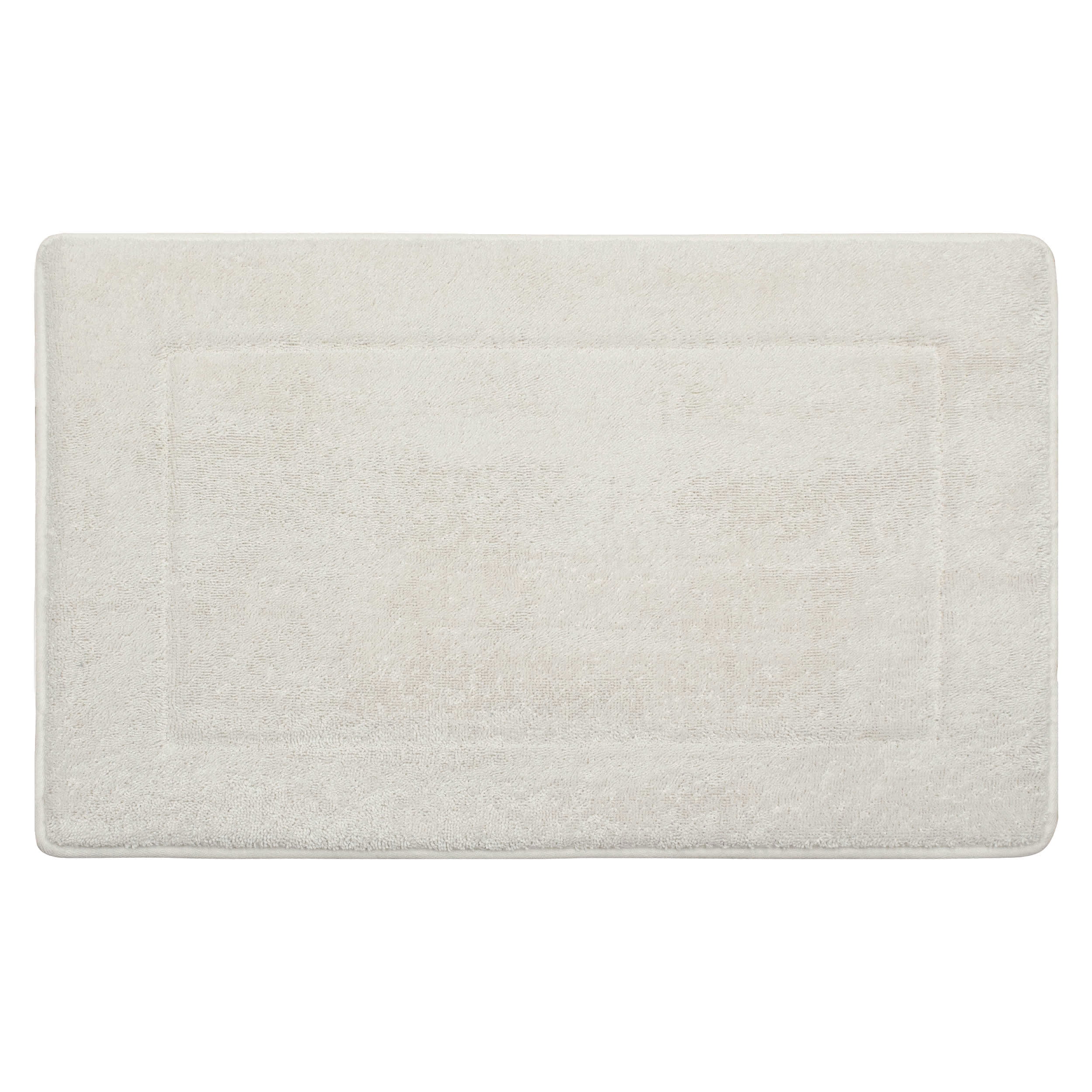 Oliver Brown Solid Print Traditional Bath Rugs, White, 20" x 32"