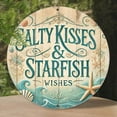 thumbnail image 5 of HELLOYOUNG Starfish Wall Art 8x8 Inch Round Aluminum Coastal Nautical Beach House Decor Sea Star Metal Tin Sign with Hanger for Indoor Outdoor, 5 of 12