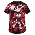 thumbnail image 3 of Hazbin Hotel Más Tamaño Impreso Scrub Uniforme de Trabajo Tops Para las mujeres V-cuello de Navidad Imprimir Manga Corta Diversión Camisetas Ropa de trabajo Camiseta con bolsillos Rojo/4XL, 3 of 3
