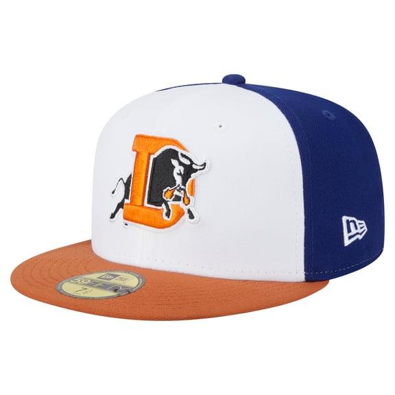 Men's-New Era White/Orange Durham Bulls Authentic Collection 59FIFTY Fitted Hat