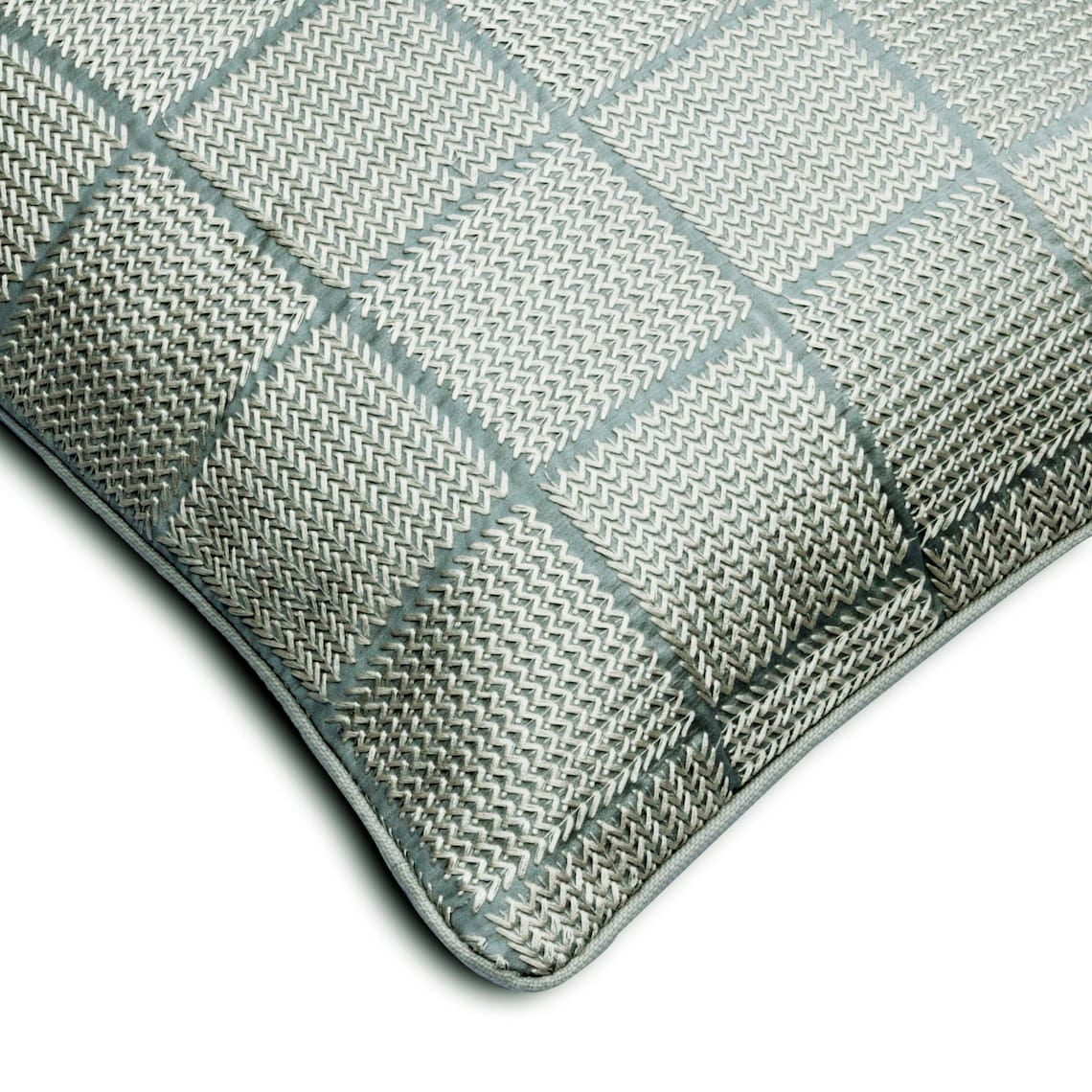 The HomeCentric Toss Pillow Cover, Decorative Blue Pack of 2, 18"x18" (45x45 cm) Pillow Covers, Jacquard Silk Embroidered Throw Pillow Covers, Chevron Pattern Contemporary Style Easter - Chevron Sky
