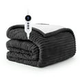 thumbnail image 1 of JUSTLET Heated Blanket Electric Full, 72"x84" Heating Blanket Throw, 6 Heat Levels & 1-9 Hours Auto-Off Over-Heat Protection, Ribbed Flannel to Sherpa, Machine Washable, Gray, 1 of 8