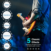 LEKATO Guitar Amplifier,Mini Amplifier Bass Guitar Amplifier Rechargeable Practice with Bluetooth Receiver Clean Chorus Overdrive Distortion and Wah