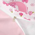 thumbnail image 4 of jejeloiu Bowknot Floral Initial Q Queen Duvet Cover Set For Girls,Modern Classic Geometric Checkered Bedding For Kids,Pink Reversible,3-Piece(No Comforter), 4 of 6