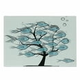 thumbnail image 1 of Fish Cutting Board, Life of Tree of Funny Fish on the Branches with Different Print, Decorative Tempered Glass Cutting and Serving Board, Small Size, Blue and Black, by Ambesonne, 1 of 1