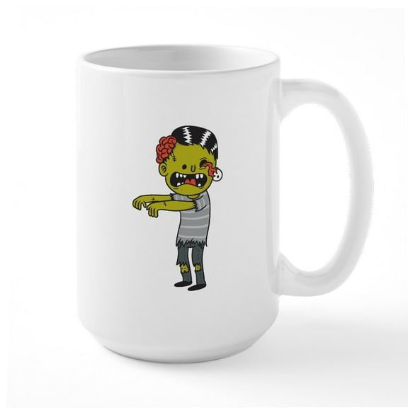 CafePress - Halloween Zombie Large Mug - 15 oz Ceramic Large White Novelty Mug