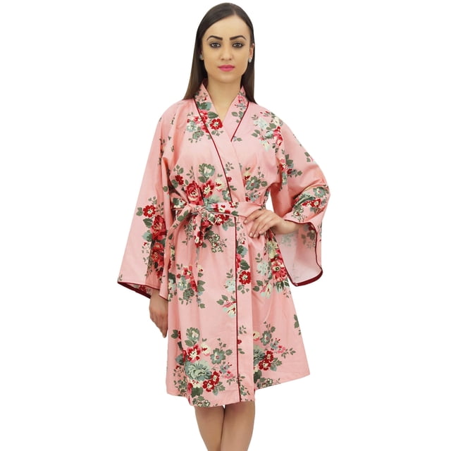 Bimba Kimono en Popeline de Coton Imprimé Floral pour Femmes Robe de Demoiselle d'Honneur - 22